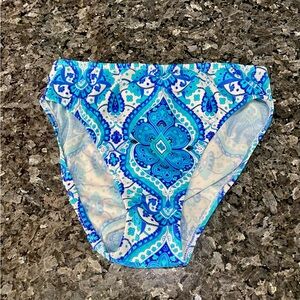 VENUS Blue and White Moderate Paisley Bikini Bottoms Size 6